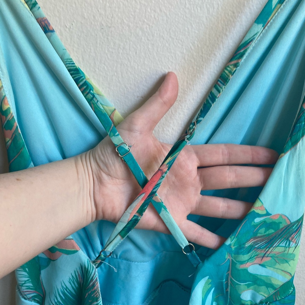 Turquoise Tropical Gown, Small - Picture 11 of 11